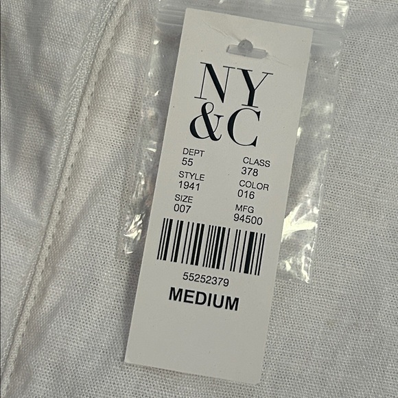 NWT New York & Company pleated front white linen blend pants size medium - Picture 4 of 5